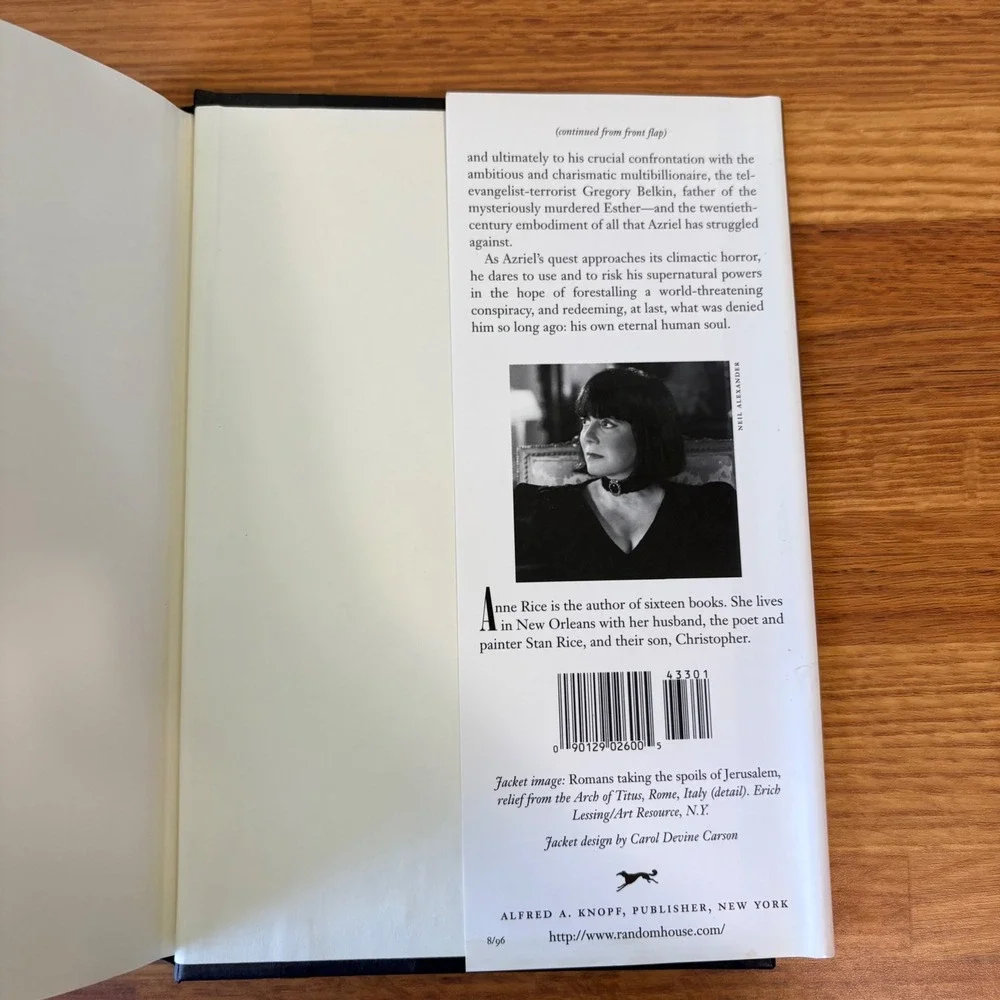 Anne Rice Servant of the Bones First Edition Hardcover Book‎ & Dustjacket 1996